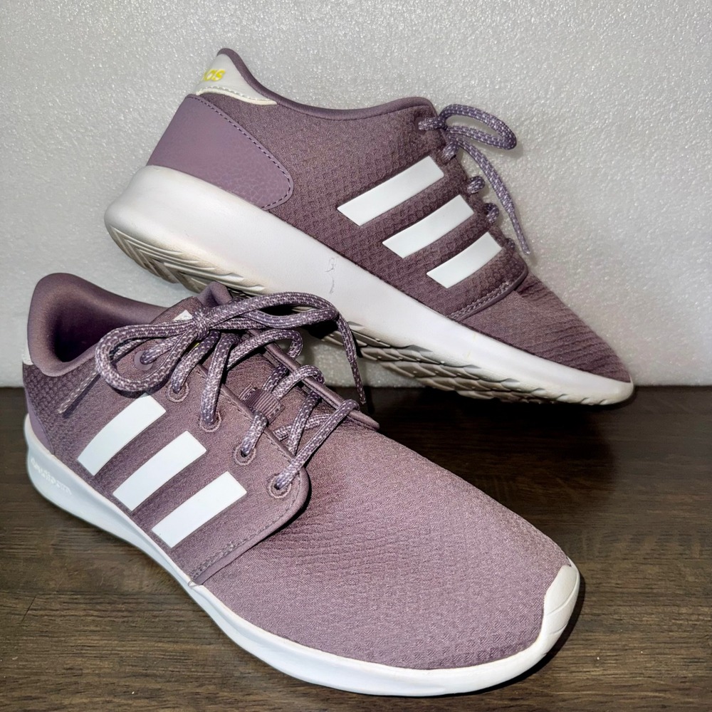 Adidas Cloudfoam QT Racer Womens Size 10 Purple Mesh Sneakers Memory Foam